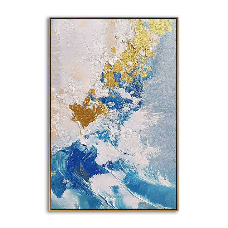 Gold Foil Hand Painted Abstract Wall Art #YX83