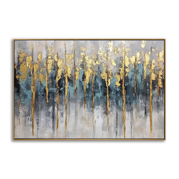 Gold Foil Tree Forest Abstract Painting #YX114