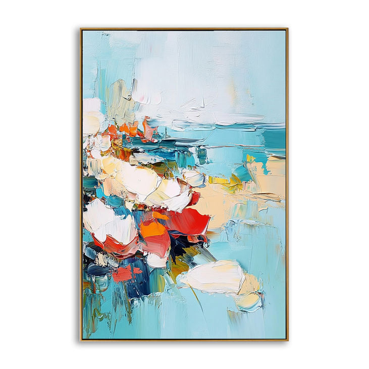 Hand Crafted Abstract Coastal Canvas #YX165