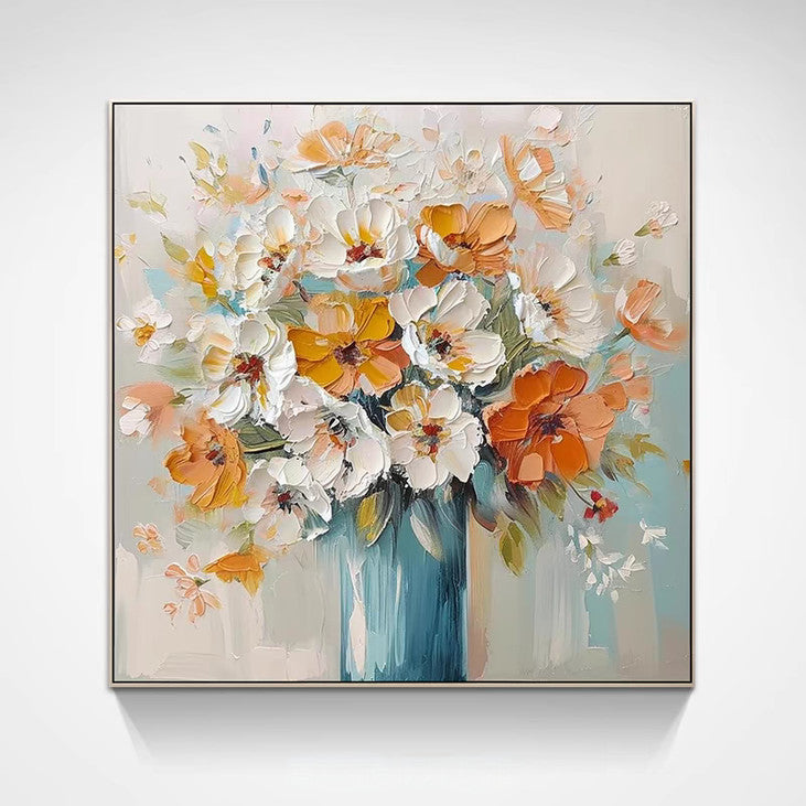 Hand Painted Abstract Flower Art  #VA322