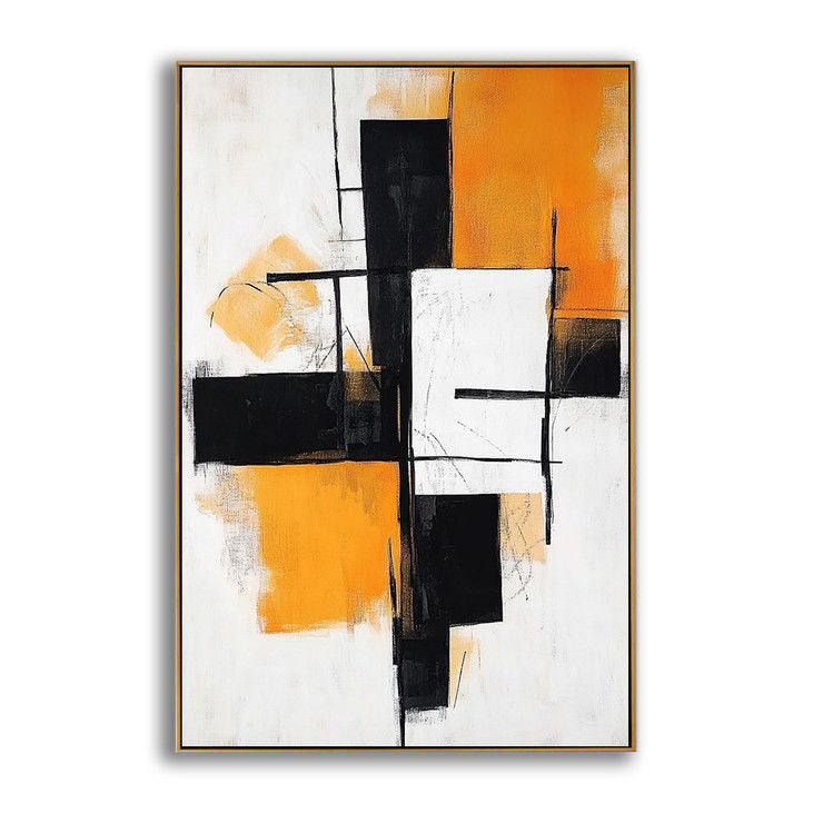 Hand Painted Abstract Geometric Wall Art #YX73
