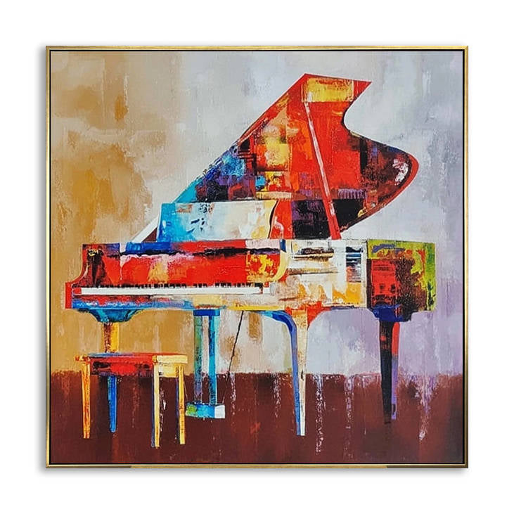 Hand Painted Abstract Piano Canvas Painting #YX338