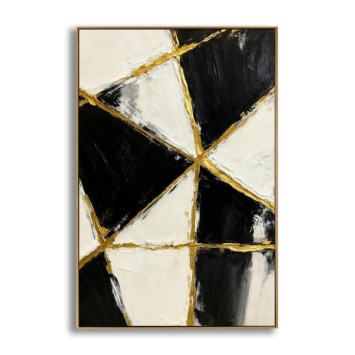Hand Painted Geometric Abstract Decorative Wall Art #YX364