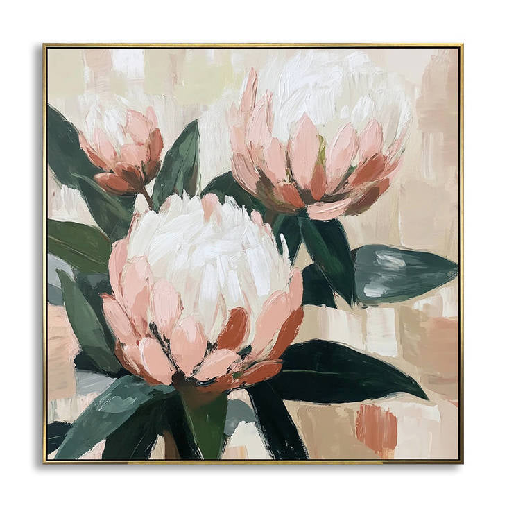 Hand Painted Protea Flower Canvas Art #YX341