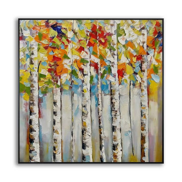 Handmade Birch Tree Canvas Painting #YX351