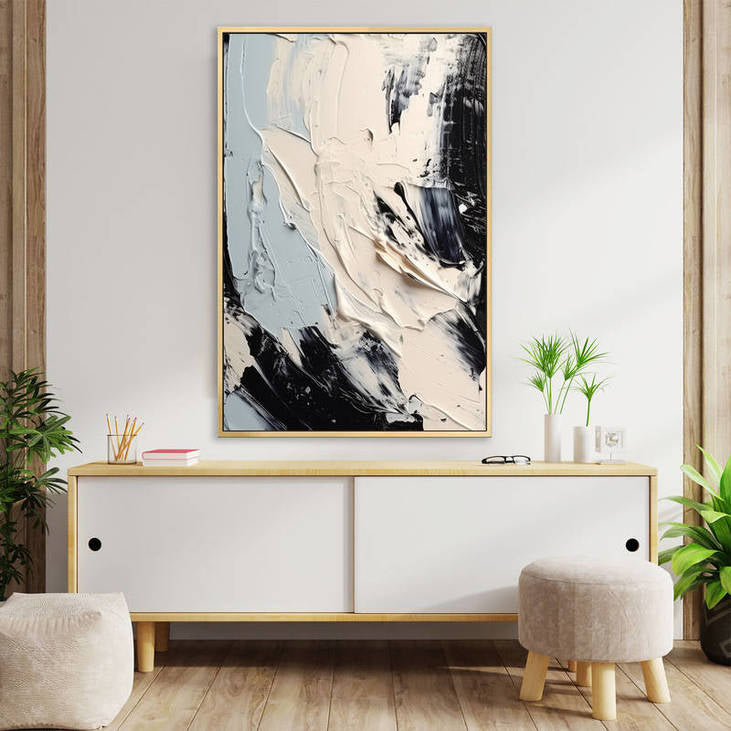 Stylish Black, White & Grey Abstract Art #VA38