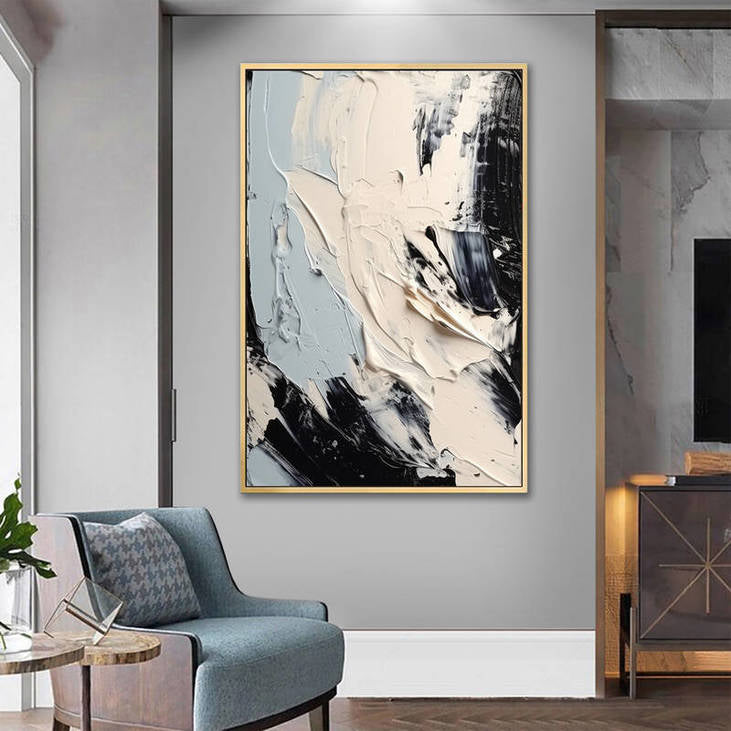 Stylish Black, White & Grey Abstract Art #VA38