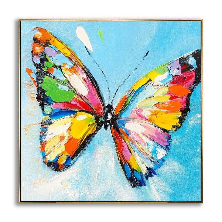 Impasto Colorful Butterfly Canvas Painting #YX132