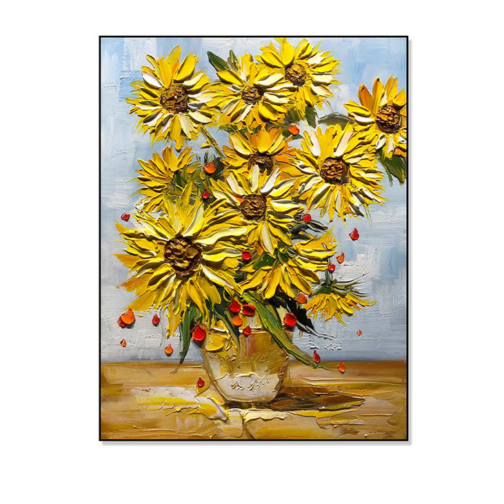 Impasto Sunflower Bouquet Wall Art #VA338