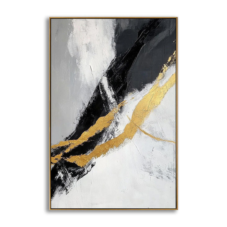 Minimalist Gold Accent Abstract Art #YX56