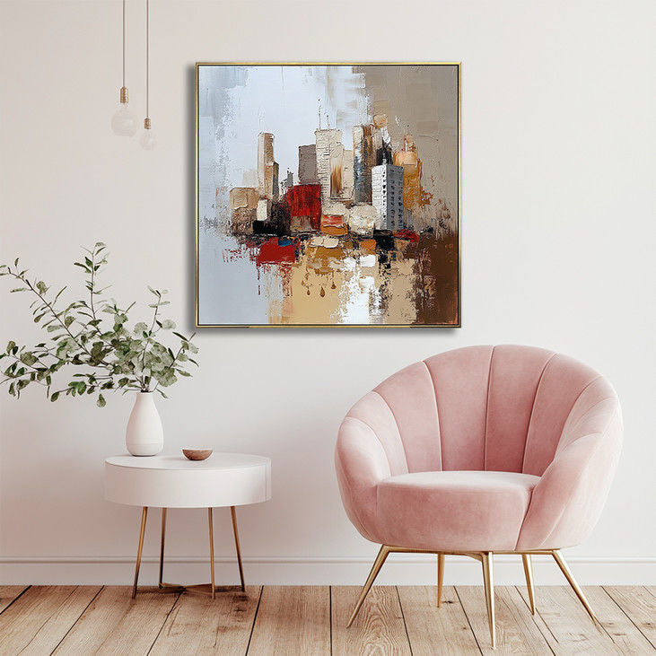Abstract Hand Painted Cityscape #YX20