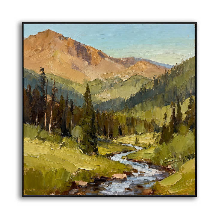 Mountain Stream & Forest Artwork for Home Decor #YX353