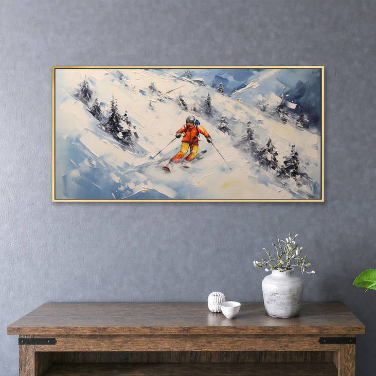3D Textured Skiing Art #VA99