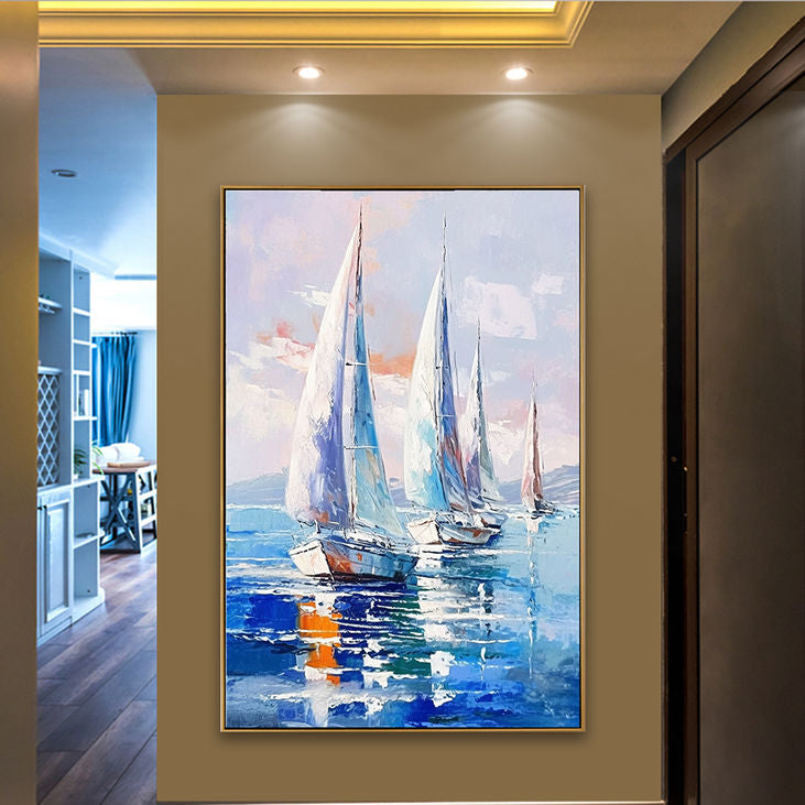 Nautical Sailboat Canvas Painting #YX160