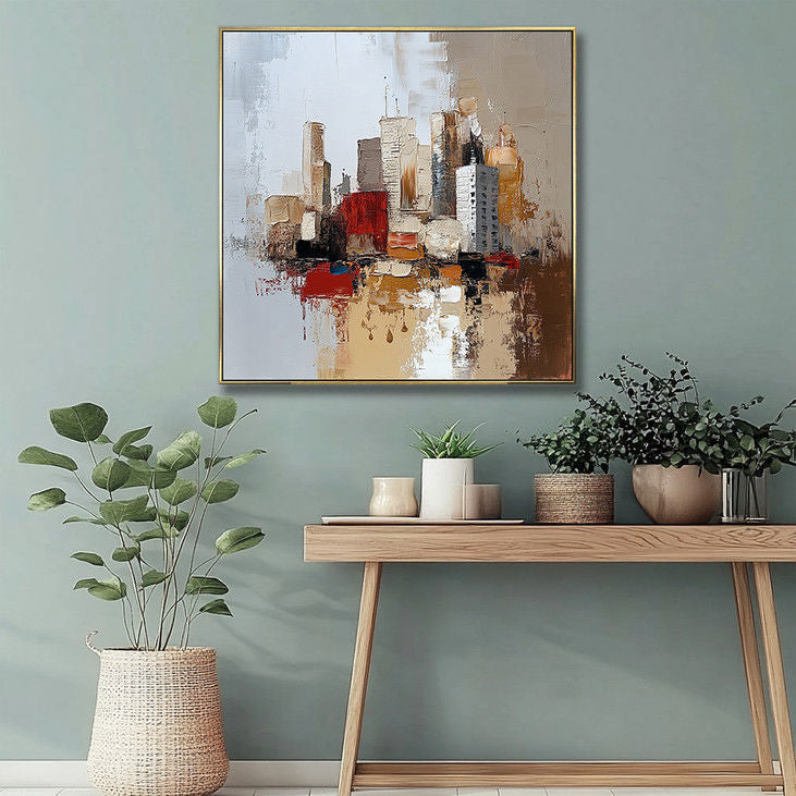 Abstract Hand Painted Cityscape #YX20