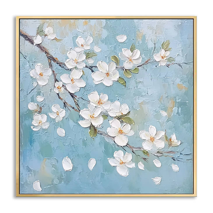 Serene Cherry Blossom Impasto Art #YX224