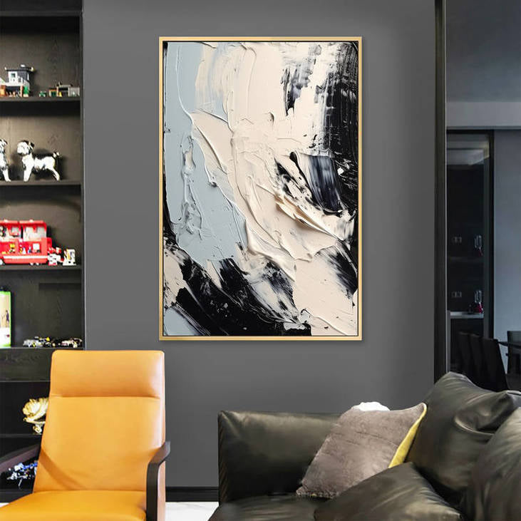 Stylish Black, White & Grey Abstract Art #VA38