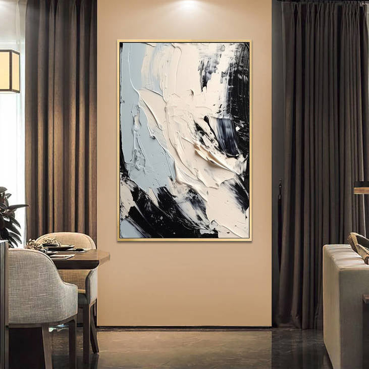 Stylish Black, White & Grey Abstract Art #VA38