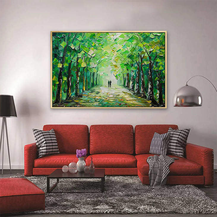 Hand Painted Forest Path Canvas Art #VA312