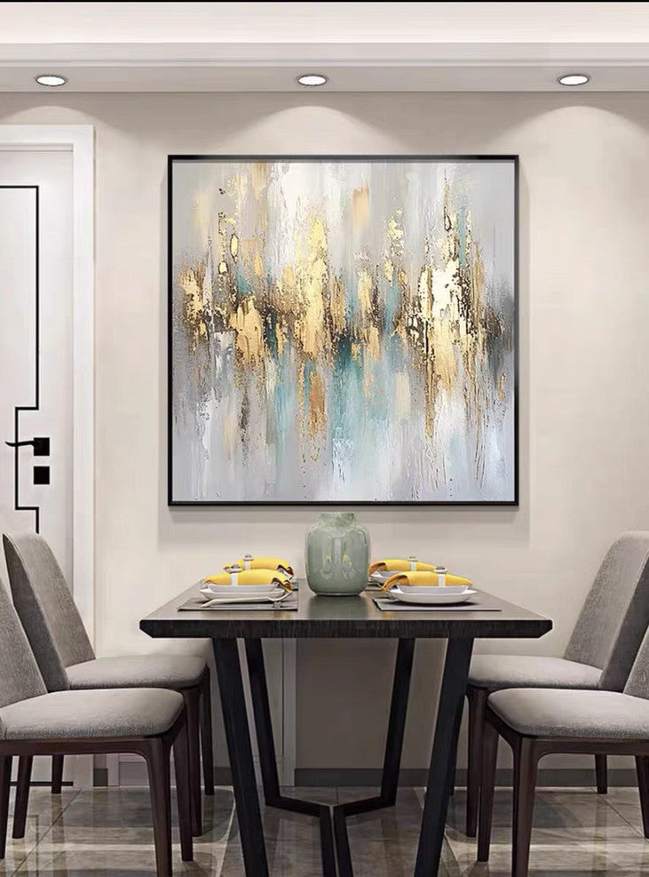 Textured Gold Foil Abstract Art #YX323
