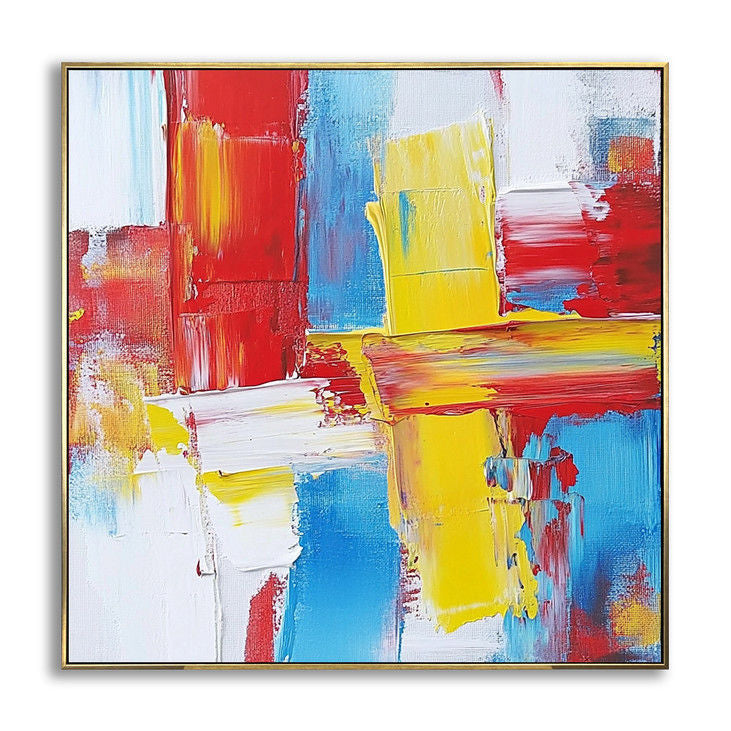 Vibrant Abstract Color Block Canvas Art #YX135