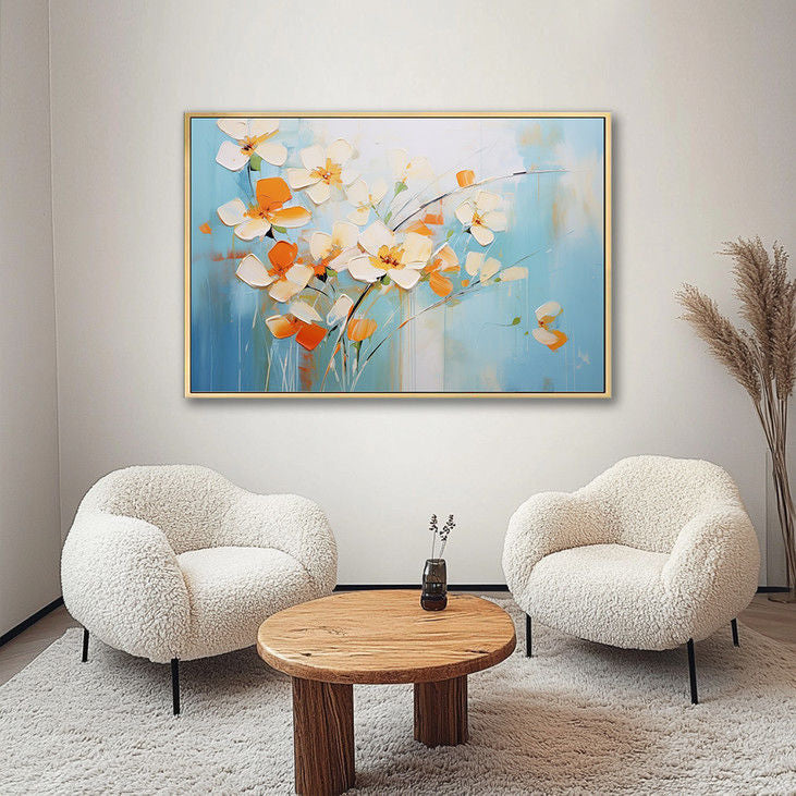 Hand Painted Abstract Floral Canvas #YX128