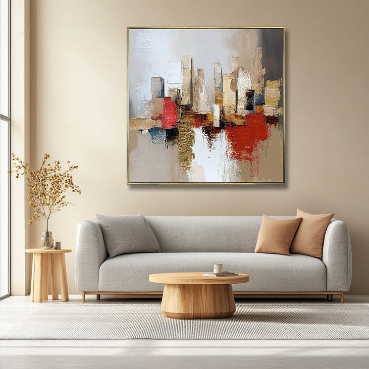 Textured Urban Landscape Hand-painted Canvas #YX13