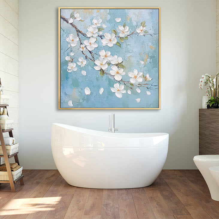 Serene Cherry Blossom Impasto Art #YX224