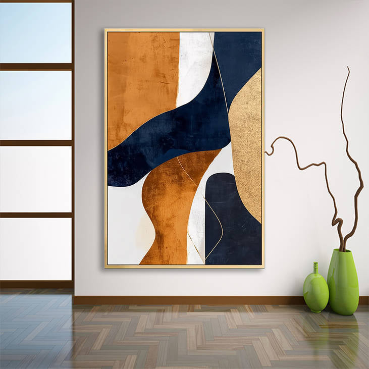 Abstract Geometric Hand-Painted Canvas Art #YX240
