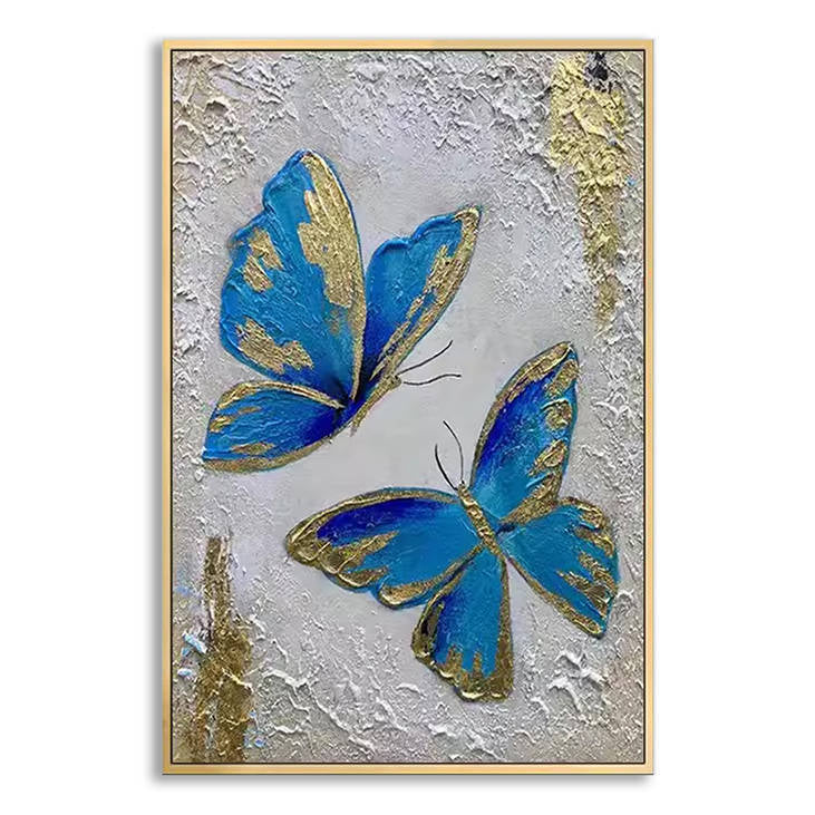 Luxury Blue Butterfly with Gold Accents #YX246