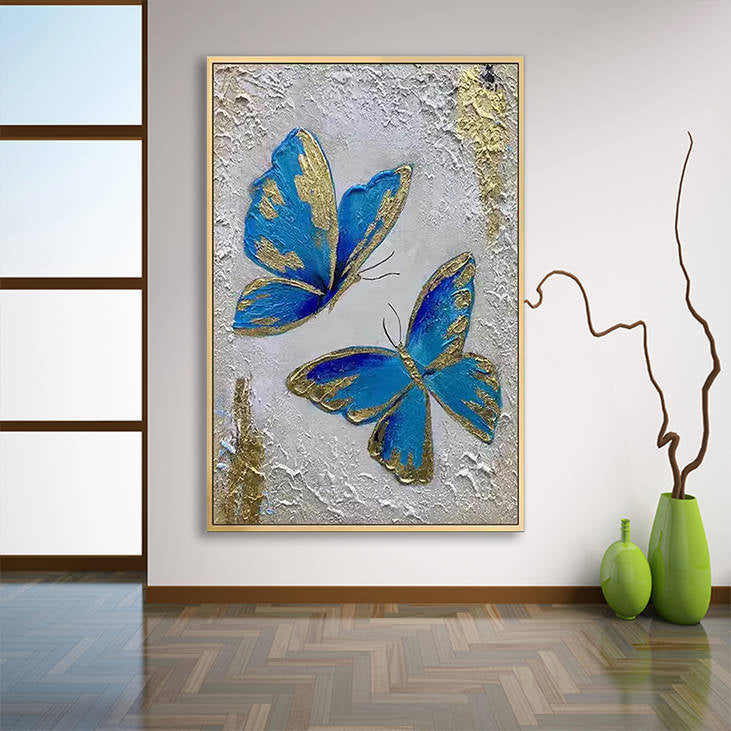 Luxury Blue Butterfly with Gold Accents #YX246