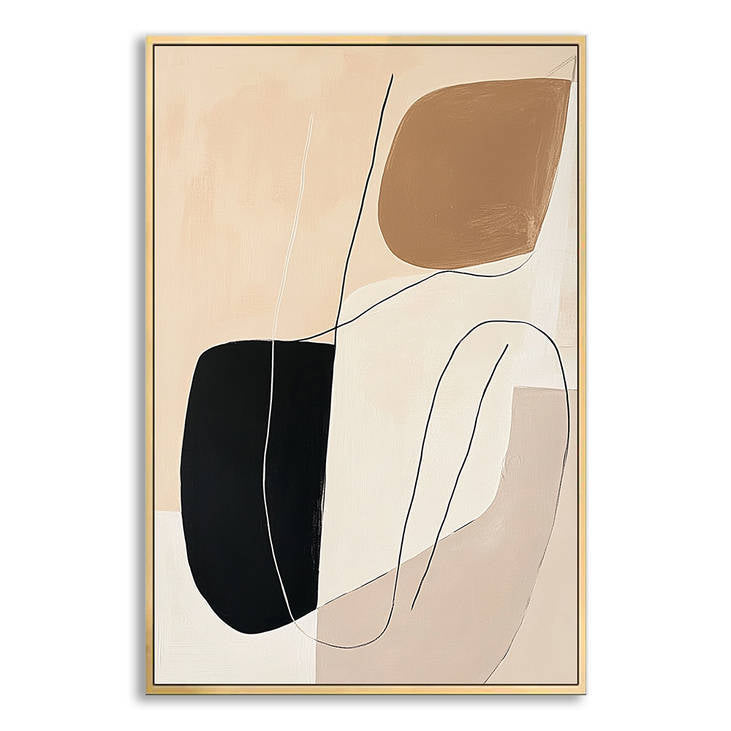 Neutral Tones Abstract Minimalist Canvas Wall Art #YX249