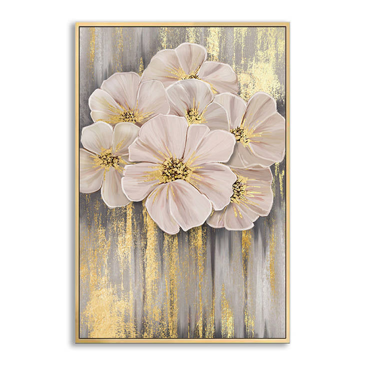 Modern Blush Pink Flower Wall Art #YX254