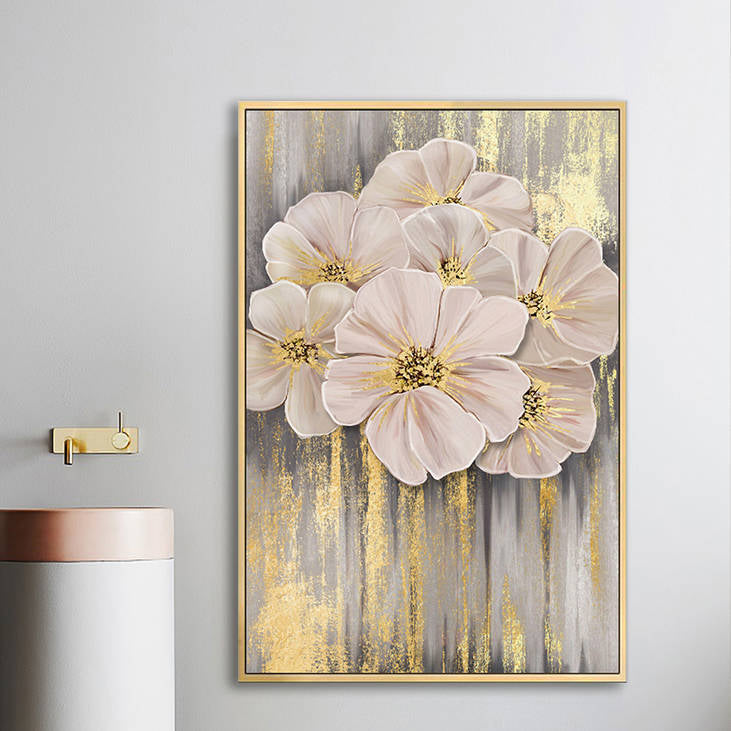 Modern Blush Pink Flower Wall Art #YX254
