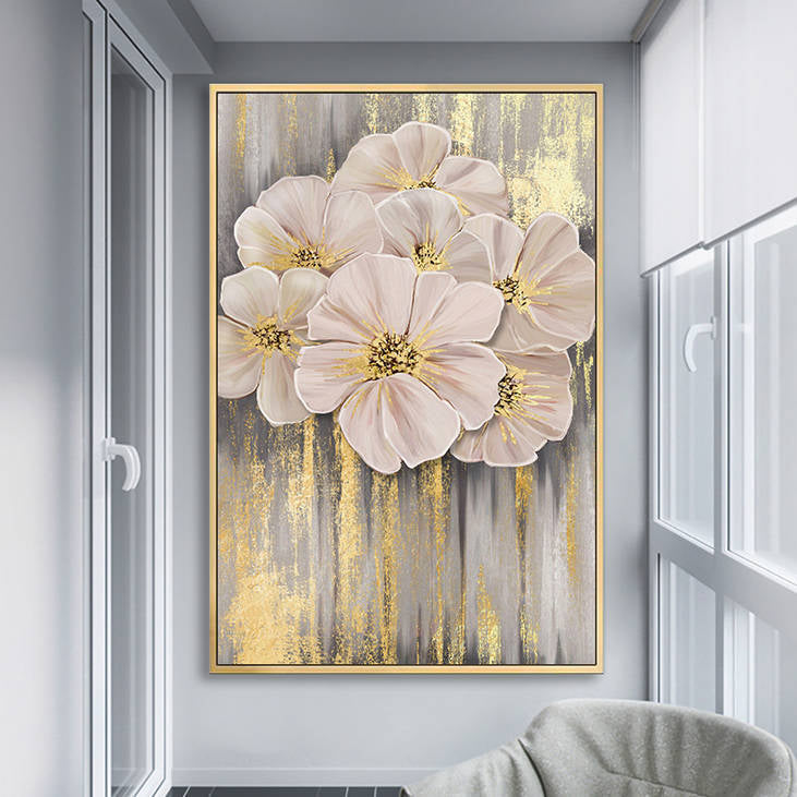 Modern Blush Pink Flower Wall Art #YX254