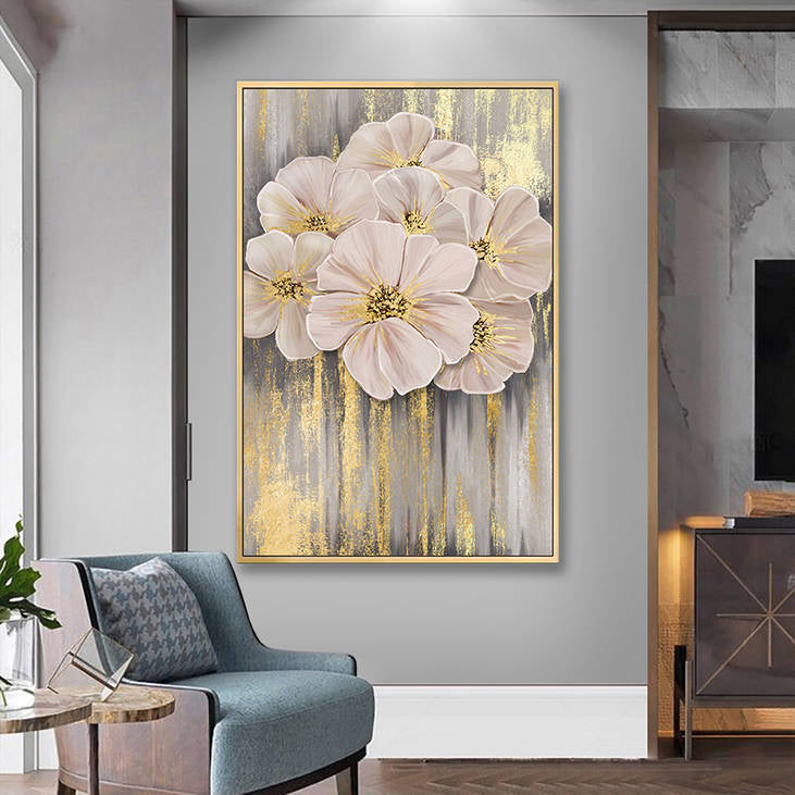 Modern Blush Pink Flower Wall Art #YX254
