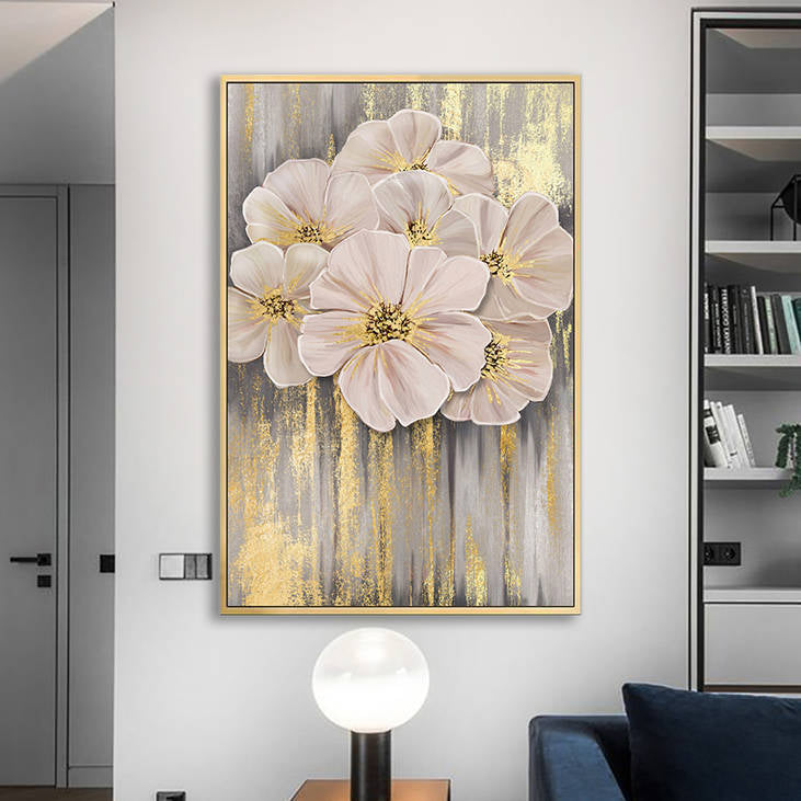 Modern Blush Pink Flower Wall Art #YX254