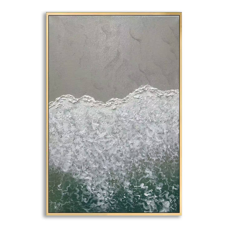 Hand Painted Coastal Wave Textured Art #YX262