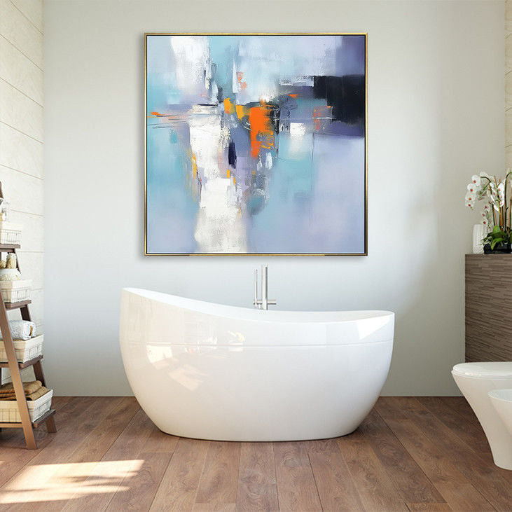 Blue Toned Abstract Hand Painted Wall Decor #YX130