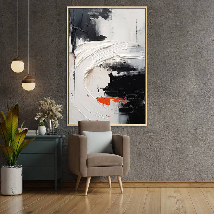 Textured Black and White Canvas #VA42