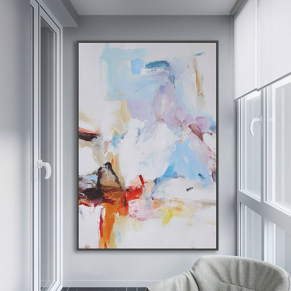 Modern Blue Purple Abstract Painting for Living Room #YX318