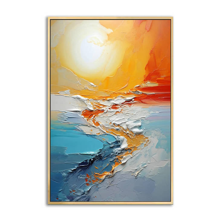 Abstract Sea & Sun Canvas Painting #VA30