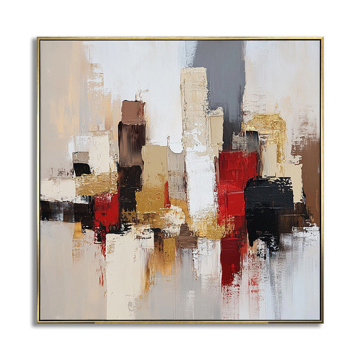 Large Square Abstract City Artwork #YX21