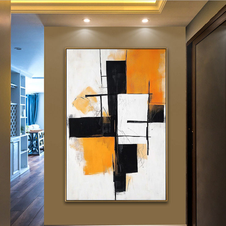 Hand Painted Abstract Geometric Wall Art #YX73