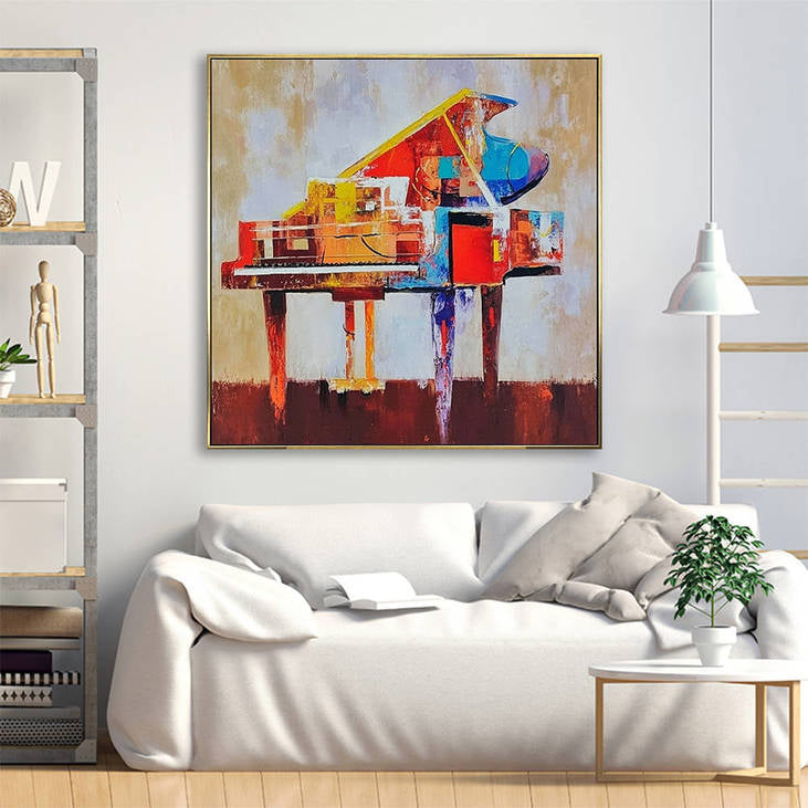 Abstract Colorful Piano Hand Painted Canvas Art #YX336