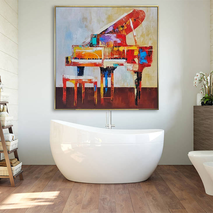 Abstract Piano Oil Painting on Canvas #YX337