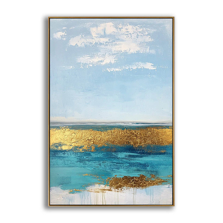 Hand Painted Abstract Seaside Wall Art #YX79