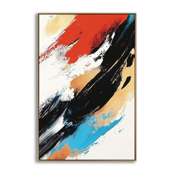 Colorful Abstract Wall Art - Modern Brushstroke Painting for Living Room  #YX57