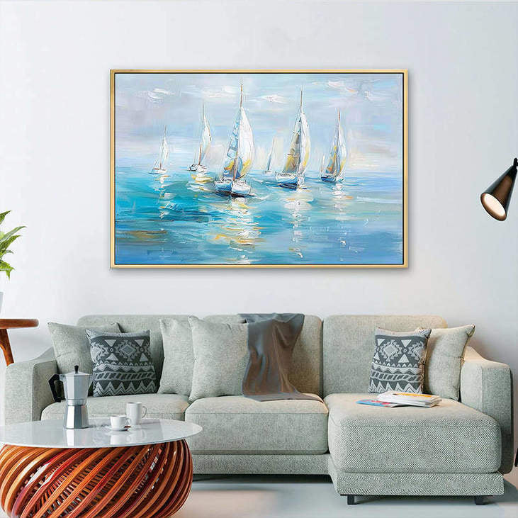 Vibrant Sailboat Ocean Art #VA314