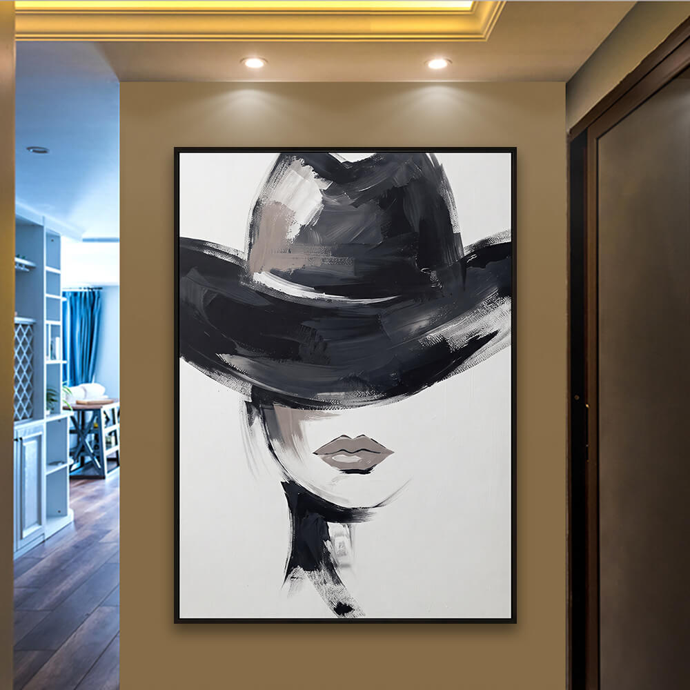 Modern apartment living space view showcasing Velvet Crown wall art hanging above a stylish illuminated lamp console.